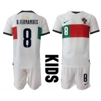 Koszulka piłkarska Portugalia Bruno Fernandes #8 Strój wyjazdowy dla dzieci MŚ 2022 tanio Krótki Rękaw (+ Krótkie spodenki)